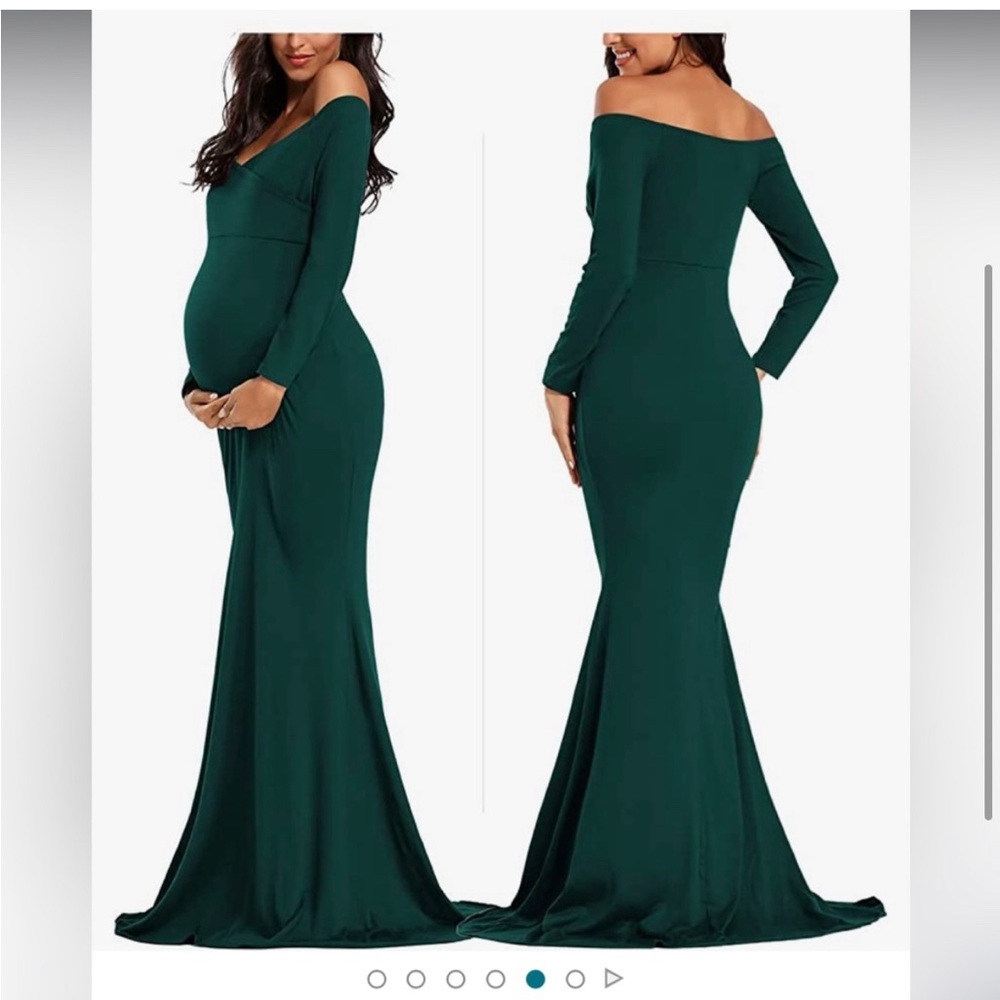 Off the shoulder maternity gown